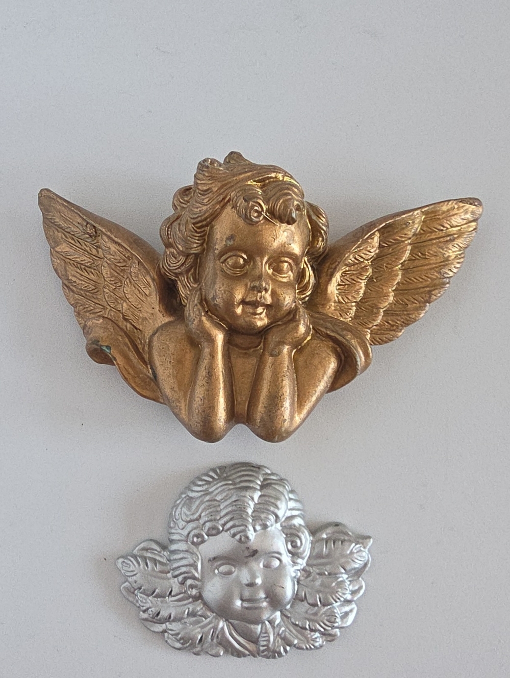 Vintage 1980's Cherub Angel Fridge Magnets Set Of 2